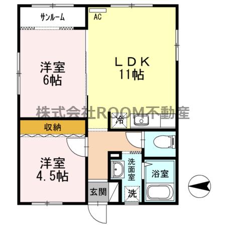 CAT BOX(2LDK/2階)の間取り写真