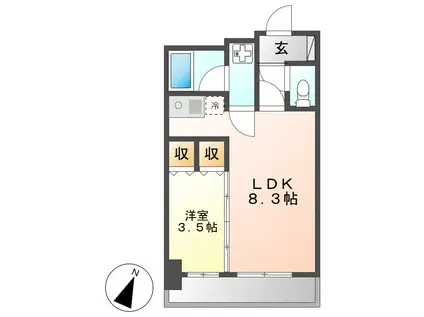 XーOVER21覚王山(1LDK/7階)の間取り写真