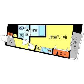 AFFLUENCE難波(ワンルーム/5階)の間取り写真