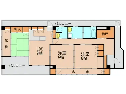藤野ビル(3SLDK/5階)の間取り写真