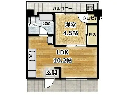 LUMIUS MATSUMOTO(1LDK/2階)の間取り写真