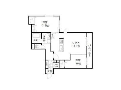 ブライトS6(2LDK/3階)の間取り写真