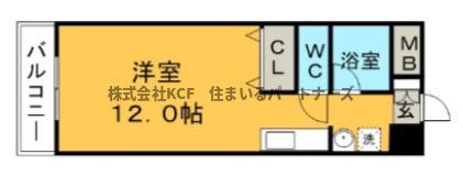 アビタシオンGT(ワンルーム/3階)の間取り写真