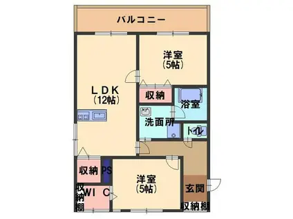 チェリーハイツ(2LDK/6階)の間取り写真