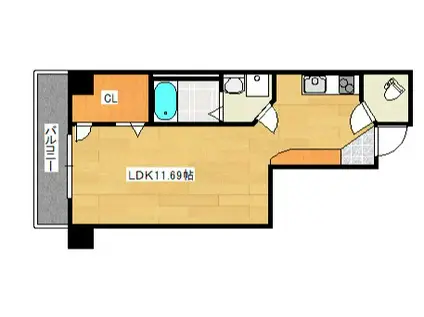 ノースワン庚午(ワンルーム/4階)の間取り写真