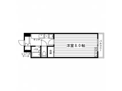 シティハイツ岩田(1K/7階)の間取り写真