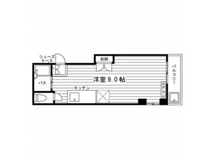 パレハ広瀬町(ワンルーム/1階)の間取り写真