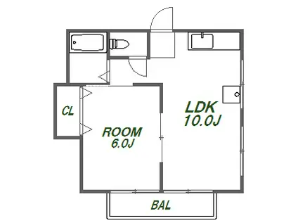 LEAO PURO(1LDK/2階)の間取り写真