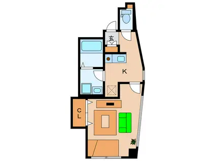 PLAZA東照宮(1K/4階)の間取り写真