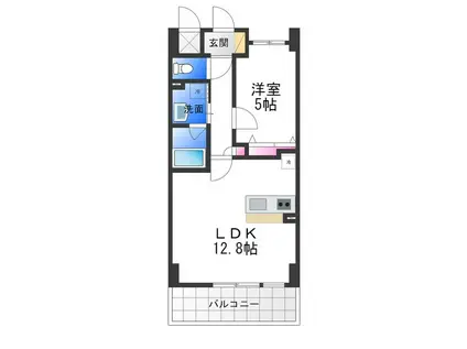 クリエ堺(1LDK/6階)の間取り写真