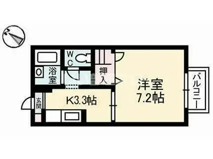 ラ・コンペールB(1K/1階)の間取り写真