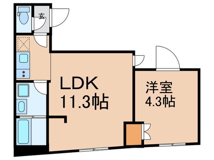 EXAM本駒込(1LDK/2階)の間取り写真