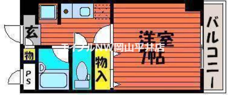 マローン新福(1K/5階)の間取り写真