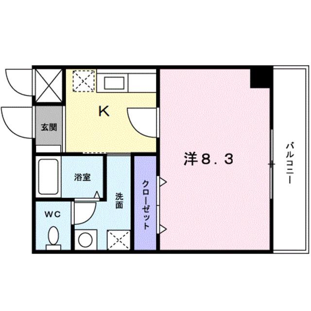エクセレント・ビュー・かも川(1K/3階)の間取り写真