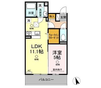 老松町 恵比寿V(1LDK/1階)の間取り写真