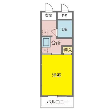 藤田マンション(1K/2階)の間取り写真