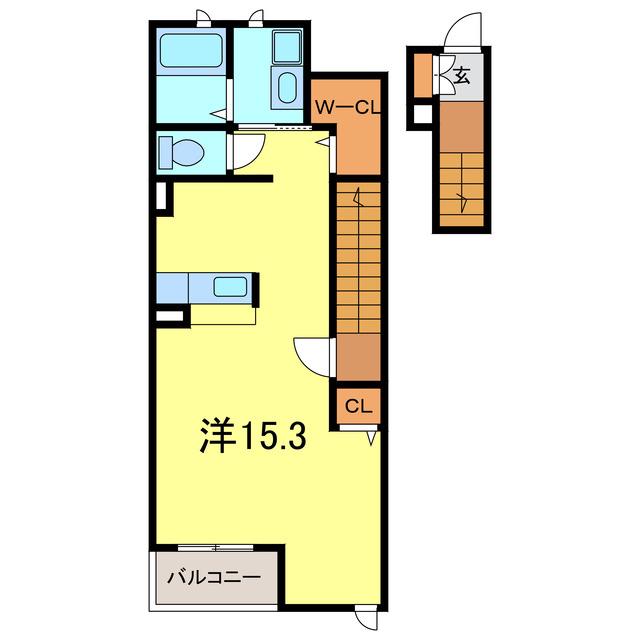 名鉄三河線 吉浜駅(愛知) 徒歩8分 2階建 築21年(ワンルーム/2階)の間取り写真