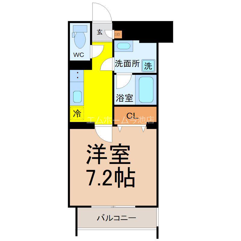 MX-II(1K/1階)の間取り写真