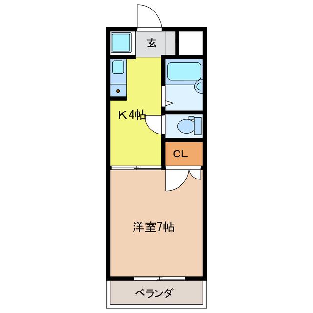 ジアスビル(1K/4階)の間取り写真