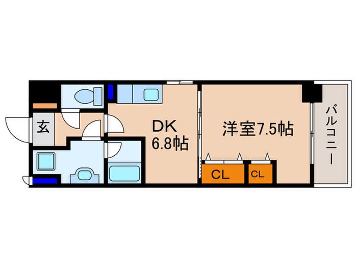 プラネシア星の子京都駅前西(1DK/5階)の間取り写真