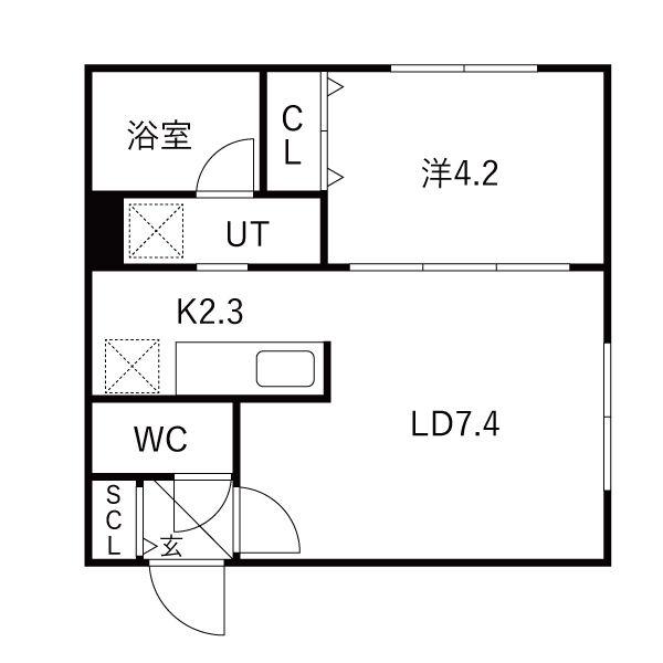 シティプレミア新道東(1LDK/3階)の間取り写真
