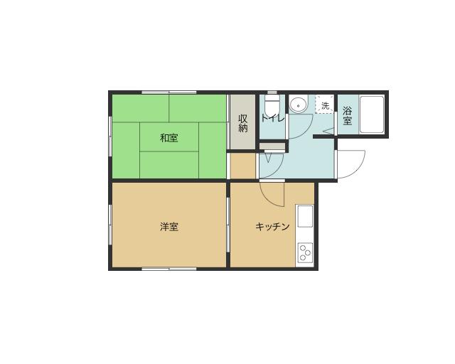 MKハイツ(2K/1階)の間取り写真