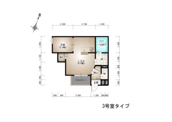 REGALEST 長束西(1LDK/1階)の間取り写真