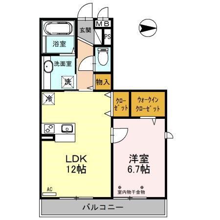 ジェンネット(1LDK/3階)の間取り写真