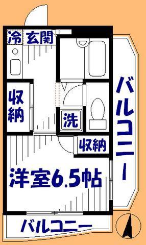 パルクルーエ(1K/2階)の間取り写真