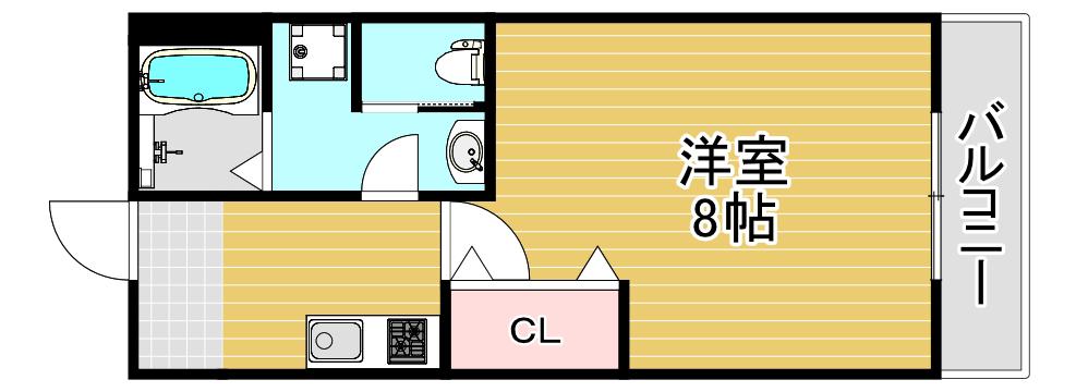 プランドールDG(1K/3階)の間取り写真