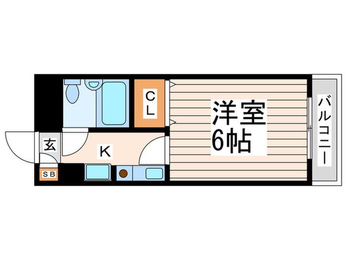 ベルエアー南長崎(1K/4階)の間取り写真