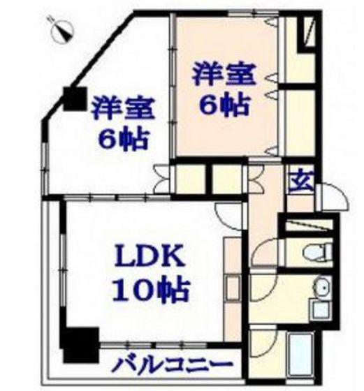 ホクトビル(2LDK/3階)の間取り写真