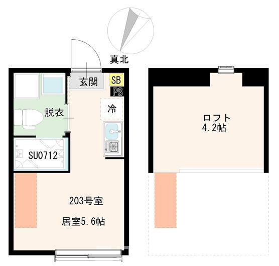 平井六丁目7(ワンルーム/2階)の間取り写真