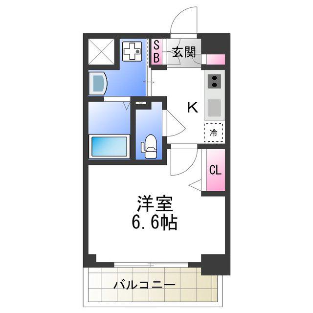 プレデコート北田辺(1K/7階)の間取り写真
