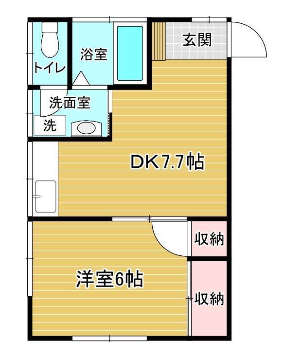 朝日アパート(1DK/2階)の間取り写真