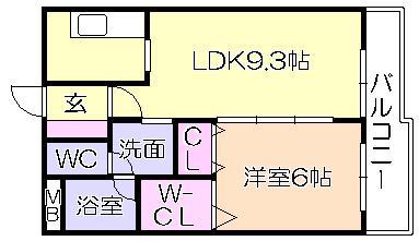 レグルスクレール(1LDK/3階)の間取り写真