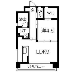 アールズプレイス福岡香椎駅前(1LDK/1階)の間取り写真