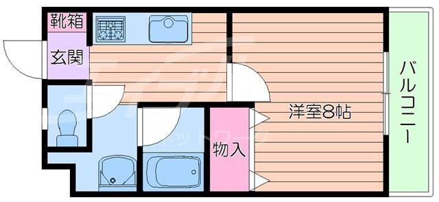 プリオールドゥ(1K/2階)の間取り写真