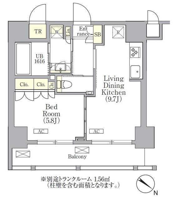 ORSUS 三ノ輪(1LDK/10階)の間取り写真