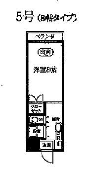 奥内阿波座駅前マンション(1K/4階)の間取り写真