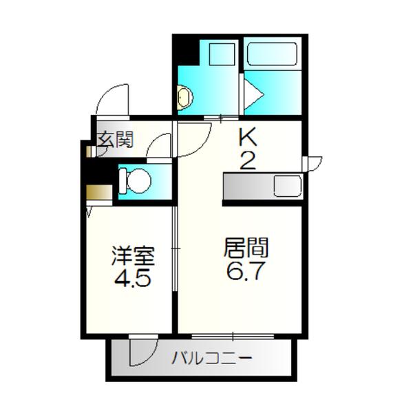 フレンズひばりが丘(1LDK/4階)の間取り写真