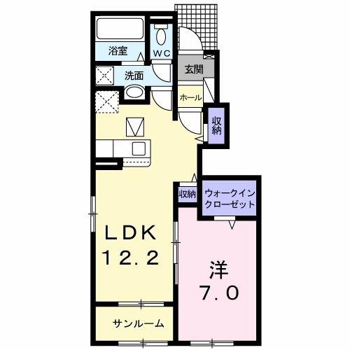 メゾン・ド・オズ(1LDK/1階)の間取り写真