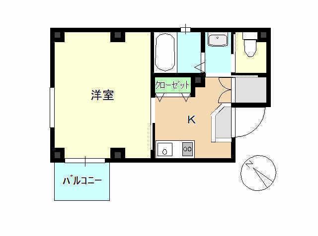 FELIS駅南(1K/2階)の間取り写真
