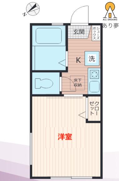 G・Aパーク戸部 A棟(1K/1階)の間取り写真