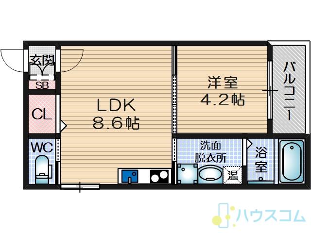 リバーサイド南摂津(1LDK/1階)の間取り写真