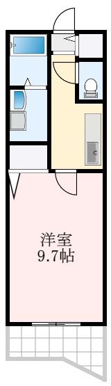 ベルアンジュ裕(1K/1階)の間取り写真