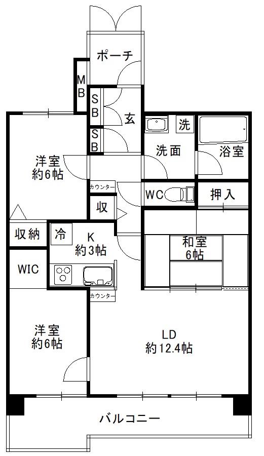 メロディーハイム桃山台(3LDK/8階)の間取り写真
