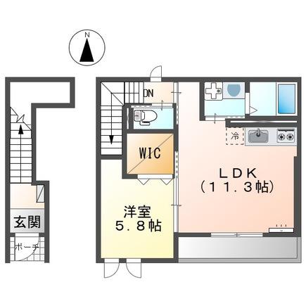 アリエッタ(1LDK/2階)の間取り写真
