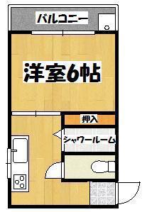 メゾンプチ船津(1K/3階)の間取り写真