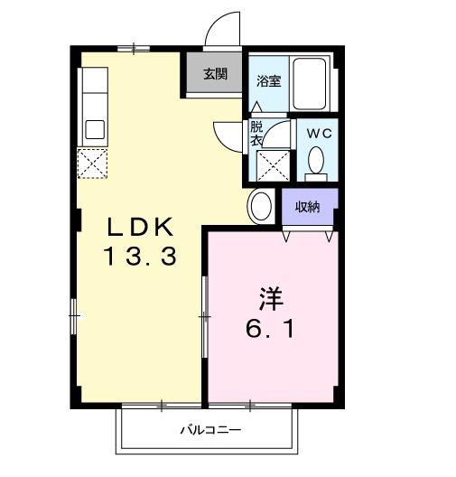 ガーデンハイツタケダC(1LDK/1階)の間取り写真